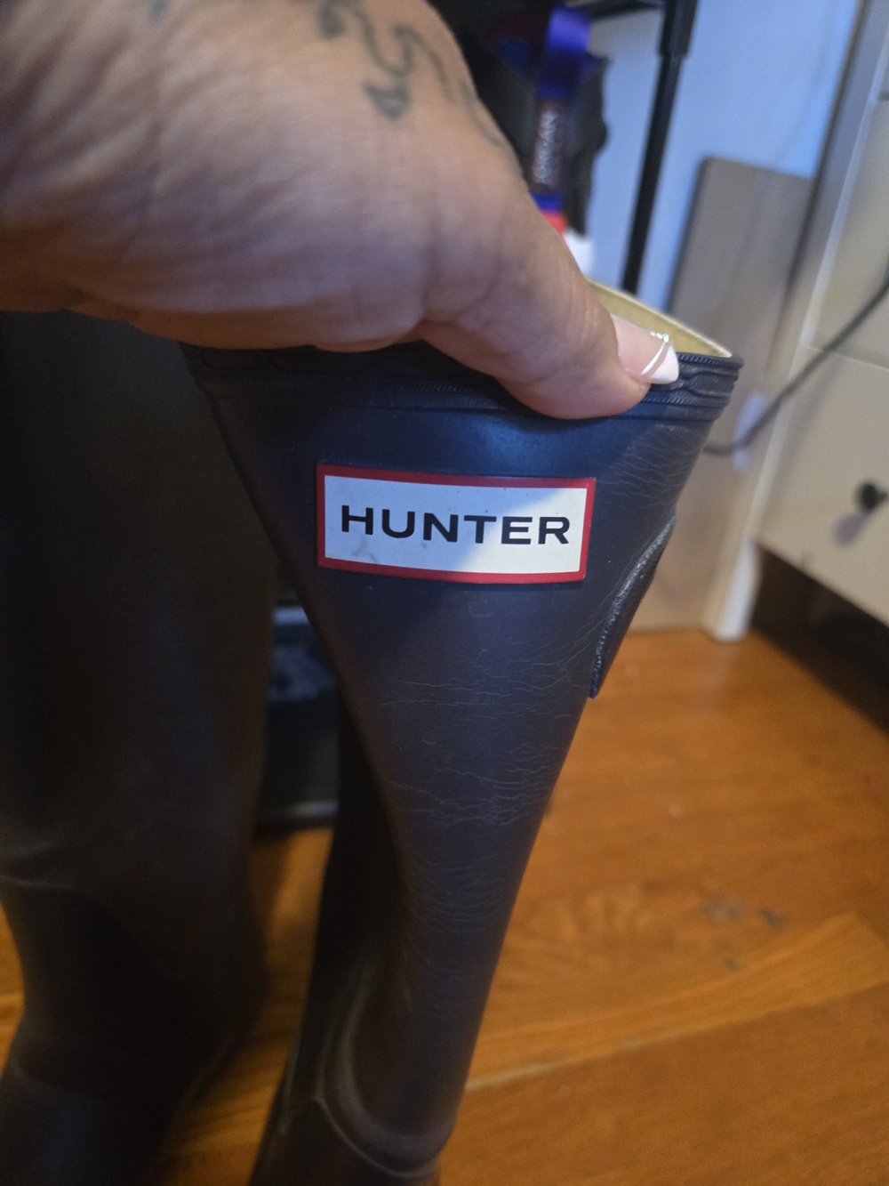 Hunter Tall Black Rain Boots - Picture 2 of 7